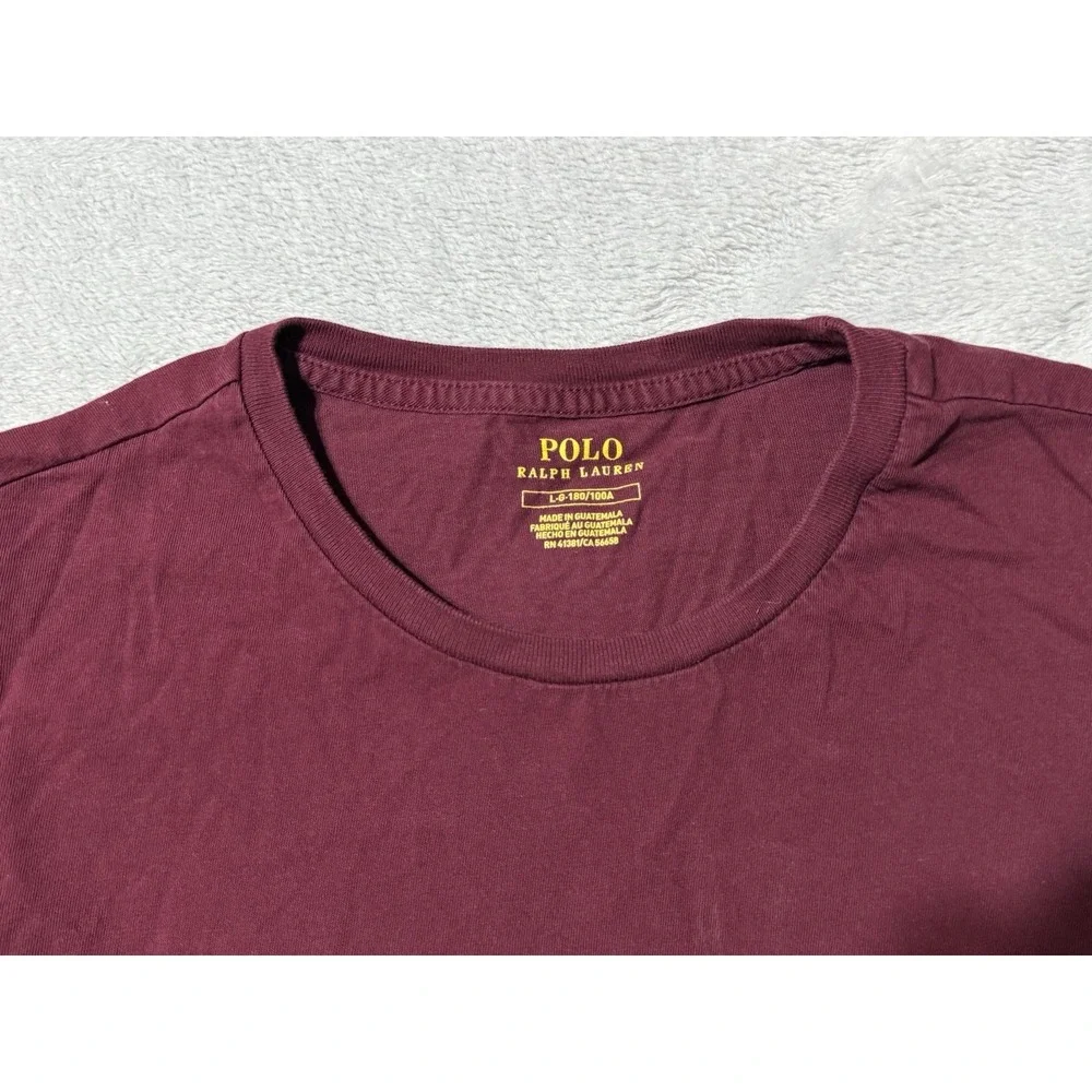 Polo Bear by Ralph Lauren Maroon Long Sleeve T-Shirt Crew Mens Large
